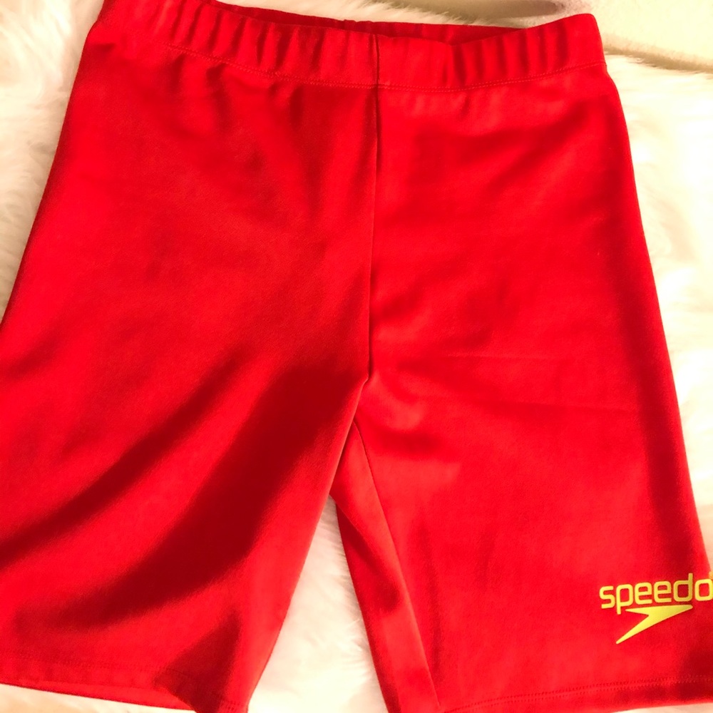 Red Speedo Biker Shorts